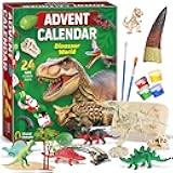 Dinosaur World Advent Calendar for Kids - 24 Days Prehistoric Surprise Christmas Countdown with Dino Figurines, Fossil Dig, Painting, Ideal Xmas Gift for Boys Girls