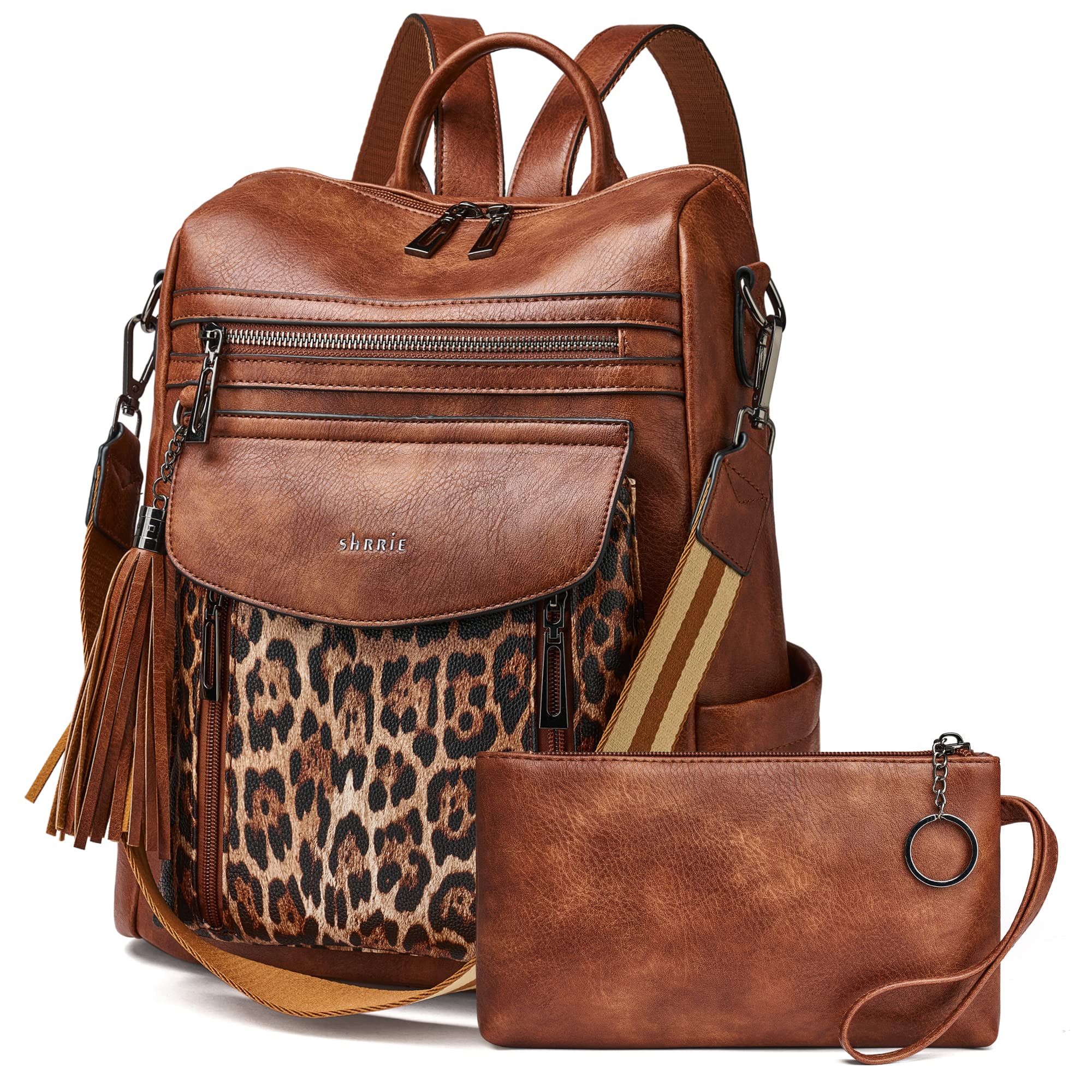 Shrrie Rucksack für Damen, modischer Leder-Rucksack, Geldbörse, Designer-Reiserucksack, Schultertasche, 2-8 Vintage Dunkelgrün, Modern