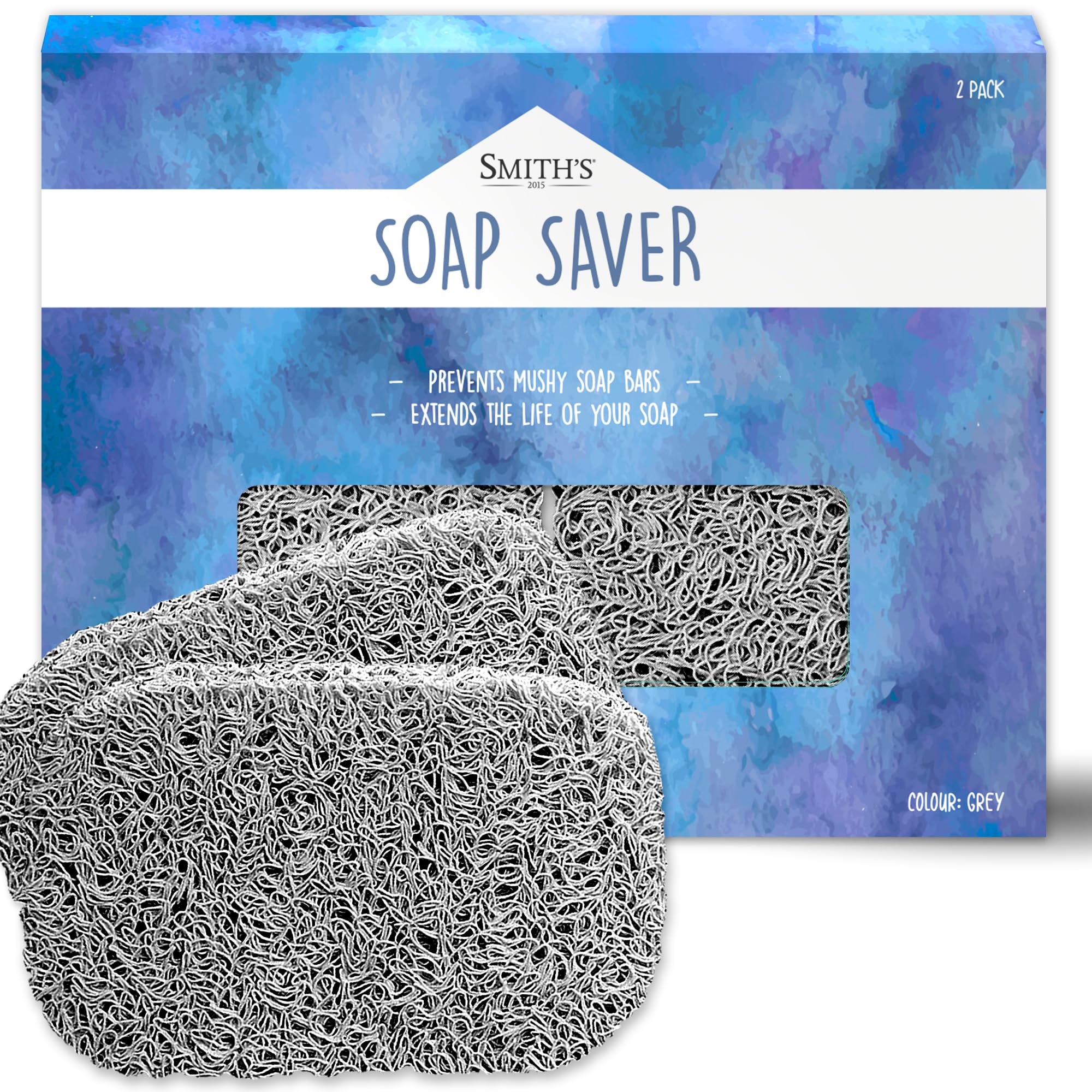 Soap Saver by Smith’s®, Grey, 14 cm (L) x 8 cm (W) x 1.2 cm (H)