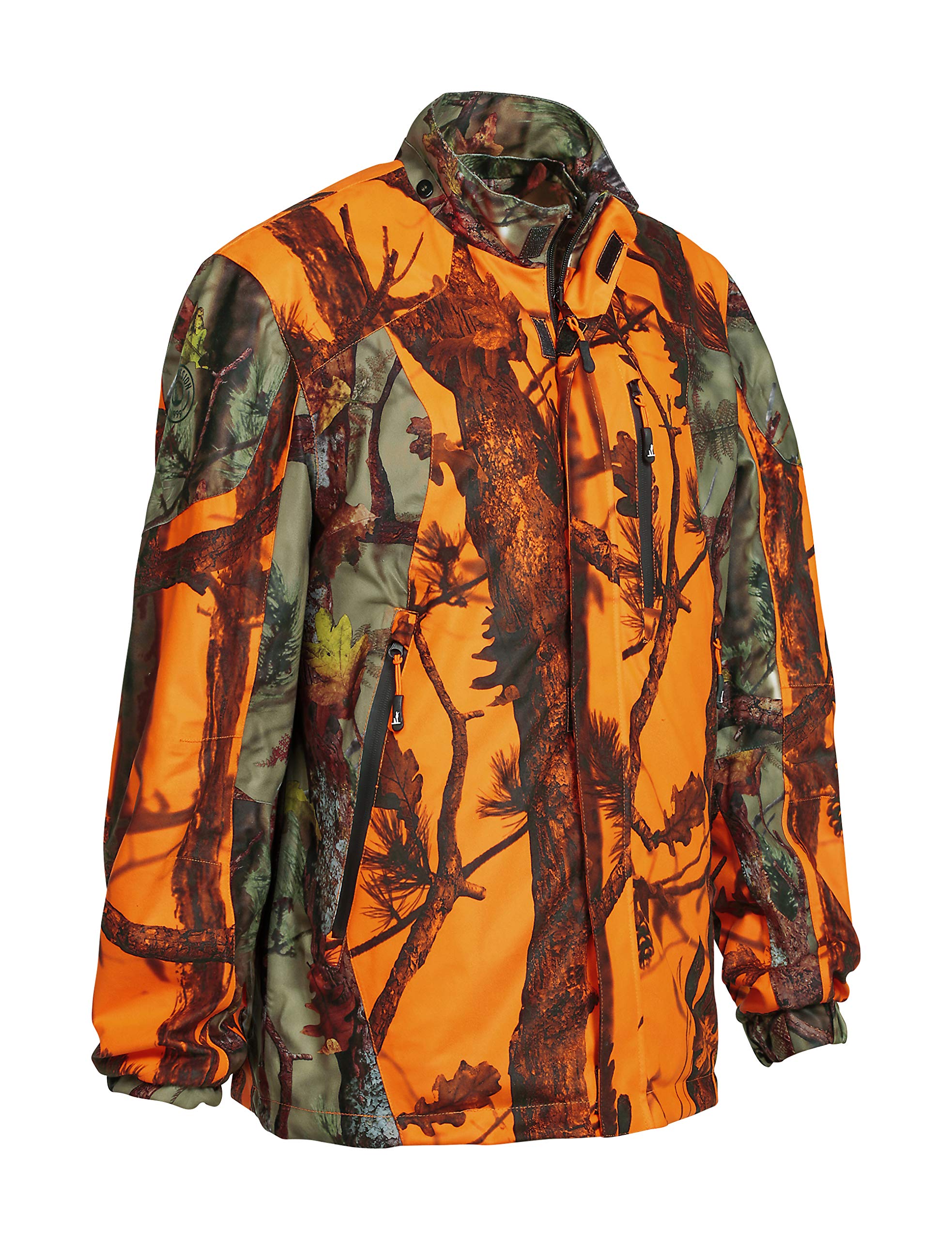 Percussion Reversible Camouflage Hunting Jacket Drift Hunting Jacket Signal Orange Camouflage Reversible Jacket Hunting Camouflage Jacket (L)