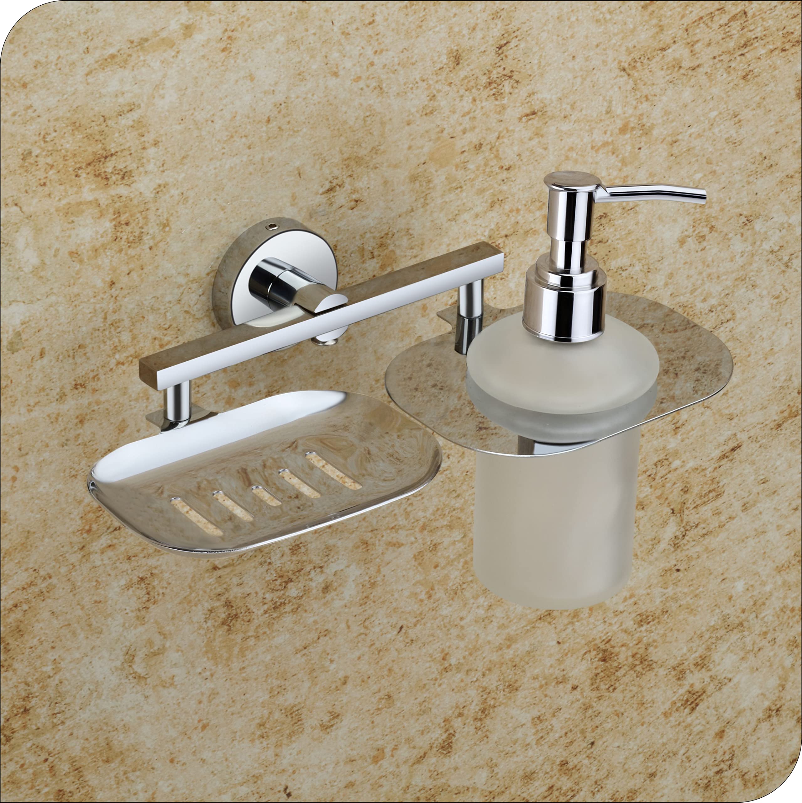 KANJAL Liquid soap Dispenser with soap case Holder for washbasin Liquid Dispenser and saop Dish for Bathroom soap Holders dispensers 37(304 Stainless Steel,Chrome Finish,Frosted Glass) (B0C54XSDRP) Amazon Price History, Amazon Price Tracker