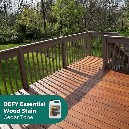 Miniatura 4 de DEFY Essential - Tinte y sellador de madera semitransparente para exteriores en uno, 1 galón, tono cedro, sellador de madera impermeable para