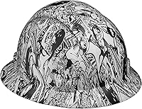 Vista 8 de ACERPAL Casco de construcción OSHA de ala completa ventiladodiseño de calavera con acabado mate con suspensión de 6 puntos