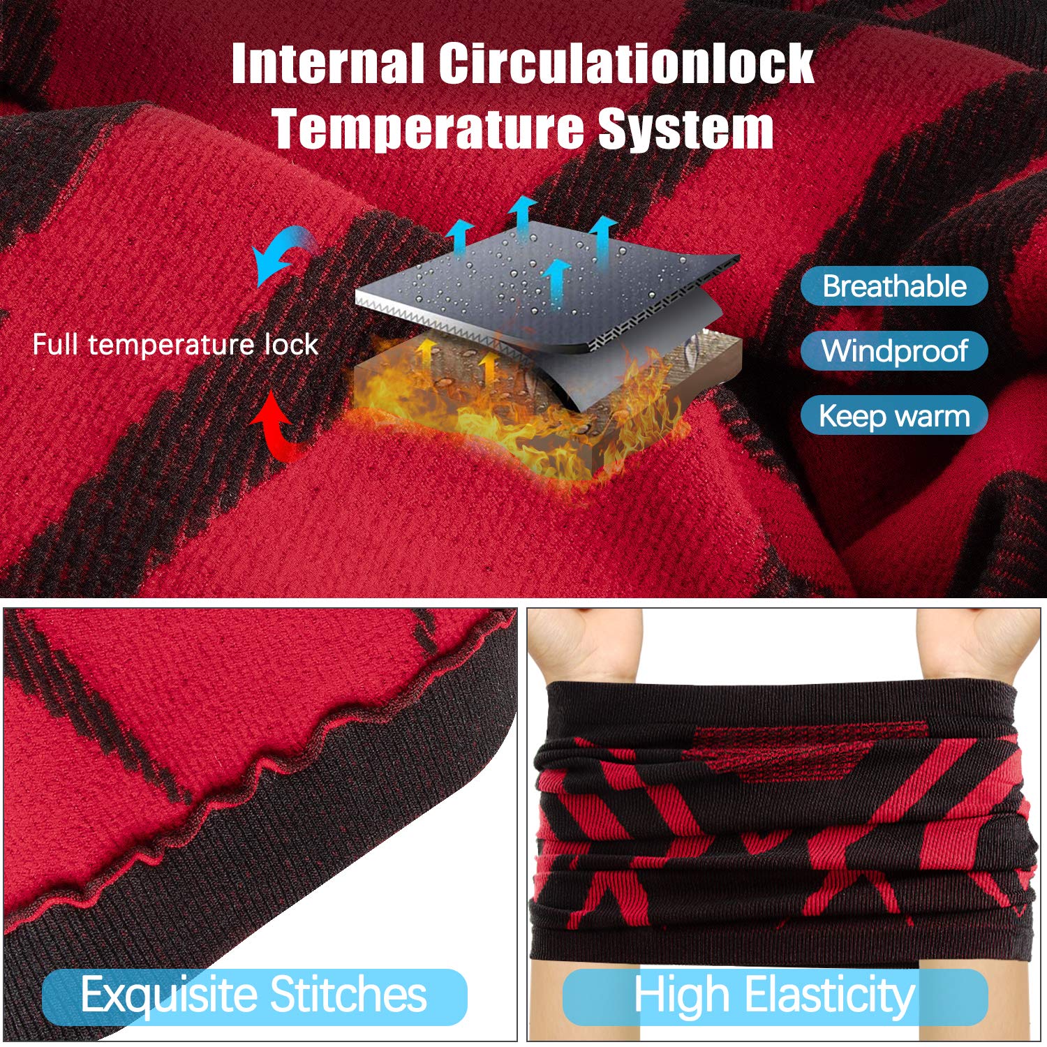 ENONEO Scaldacollo Running Termico Uomo Donna Traspirante Antivento Scaldacollo Sportivo Elastico Sciarpa Tubolare Inverno Passamontagna Sci Copricollo Moto Bandana Bici Ciclismo