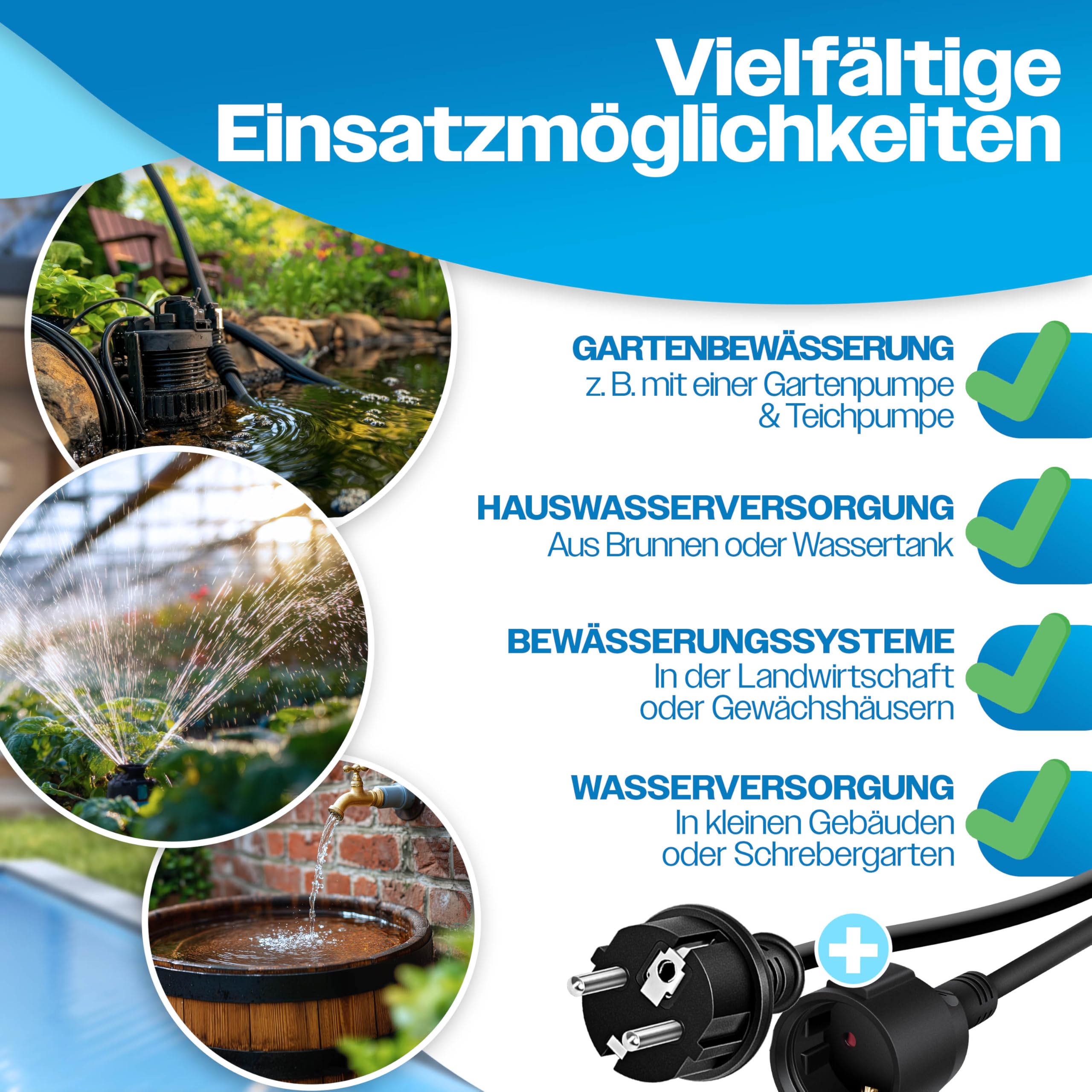 KESSER® Druckwächter Druckschalter | 10 bar Pumpensteuerung | Hauswasserwerk | Gartenbewässerung | Mit Kabel | konstanter Wasserdruck | Garten & Haus | automatisches Ein- und Ausschalten, Anthrazit