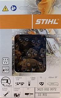 STIHL 33RS 72 Rapid Super Chainsaw Chain 20" Bar 3/8 Pitch .050 Gauge