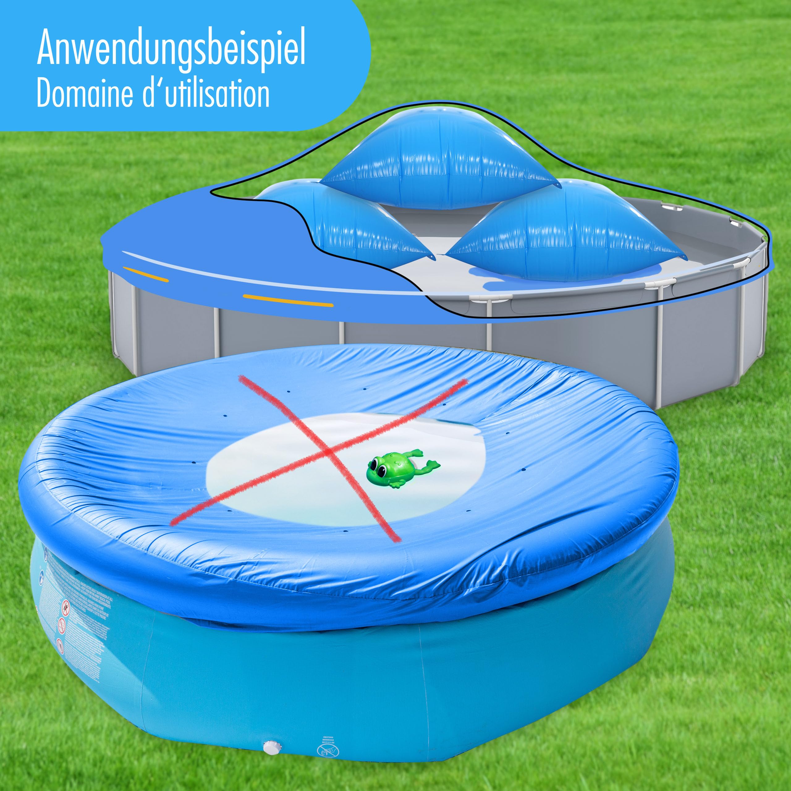 Round Pool Cover For Pools Diameter 420-460 Cm, UV-Resistant Solar