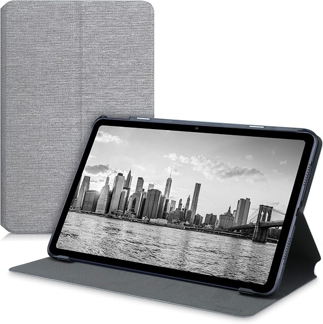 kwmobile Case Compatible with Huawei MatePad (10.4") - Slim Book Style Tablet Cover with Stand Feature - Light Grey