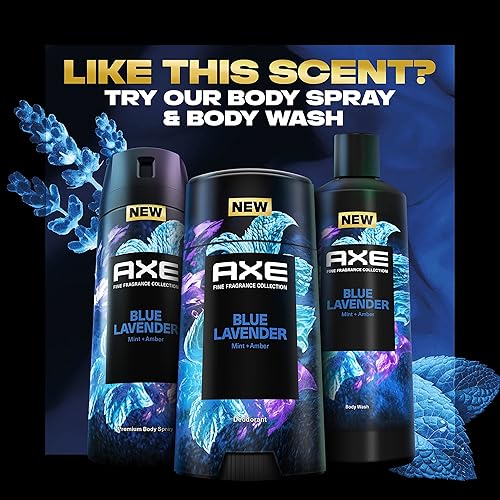 Miniatura 8 de AXE Fine Fragrance Collection Desodorante en barra azul lavanda, 4 unidades con frescura 48H y protección contra olores con aceites esenciales de