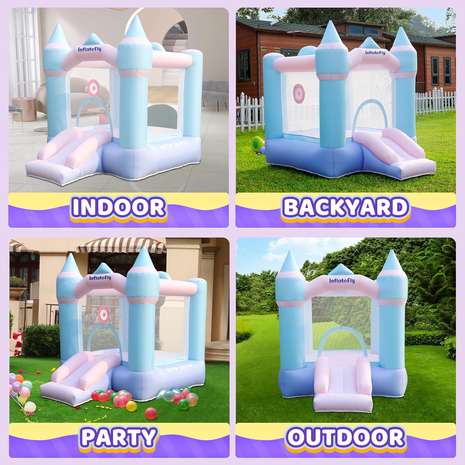 Castillo inflable con tobogán para niños pequeños, castillo hinchable ...