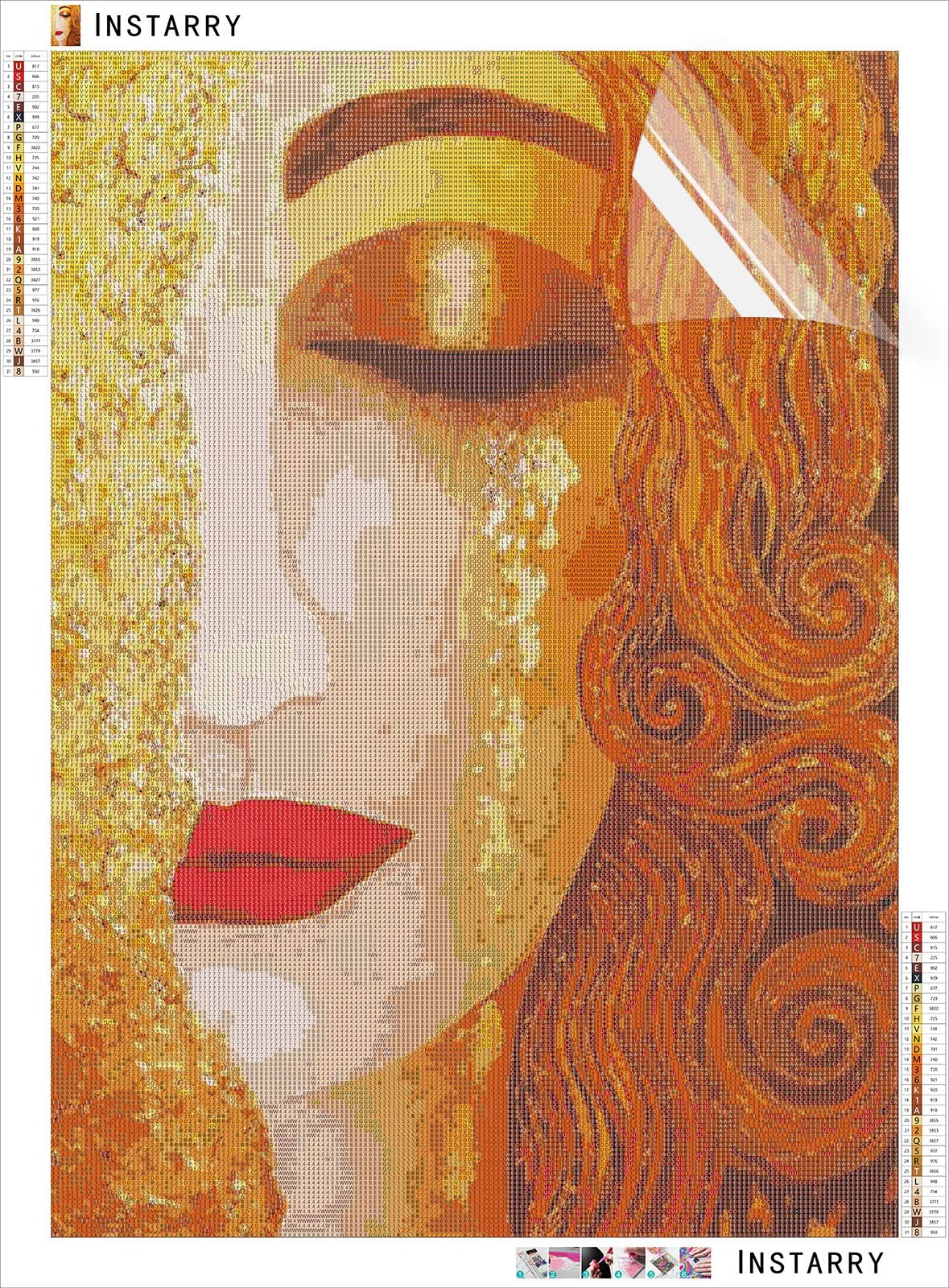 Diamond Painting Lacrime D'Oro Gustav Klimt - Kit 5D Con Diamanti, 30x30cm