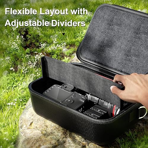 Miniatura 3 de ProCase Funda rígida para cámara Canon Rebel T7EOS R100R50DSLRSLRNikonSonysin espejo, bolsa de viaje para cámara digital acolchada suave con 1