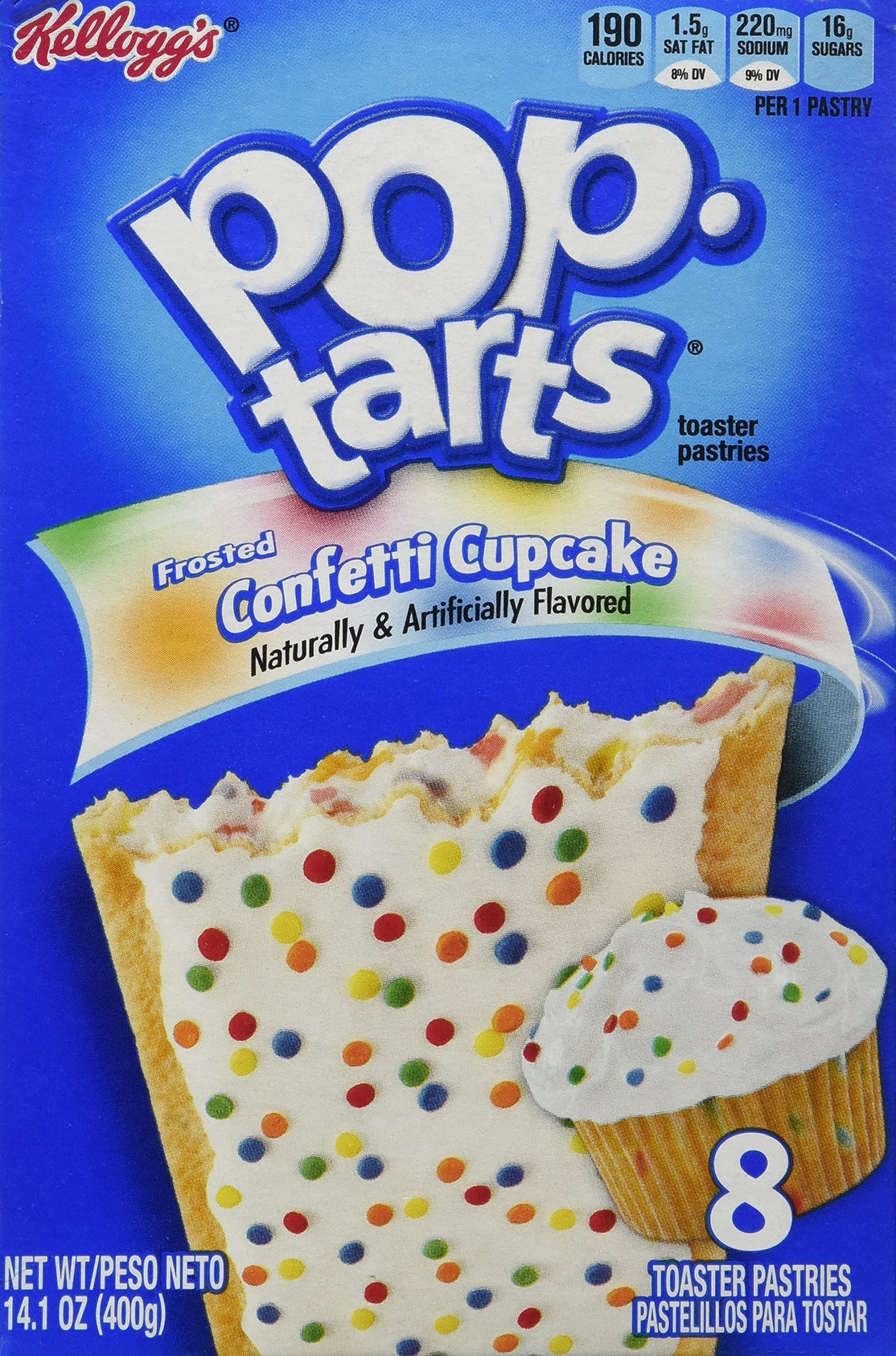 Kellogg's Pop Tarts Frosted Confetti Cupcake, 8 Counts