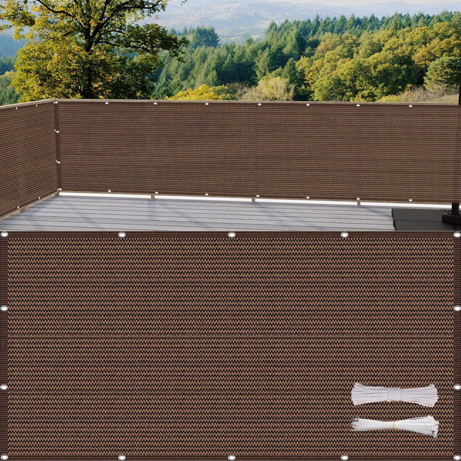 Brise vue jardin 70 x 600 cm HDPE résistant vent soleil occultant balcon