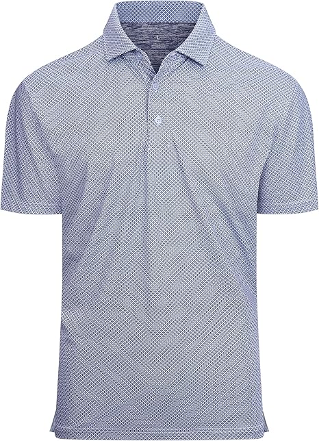 Alex Vando Mens Golf Shirt Moisture Wicking Classic Print Golf Shirts for Men