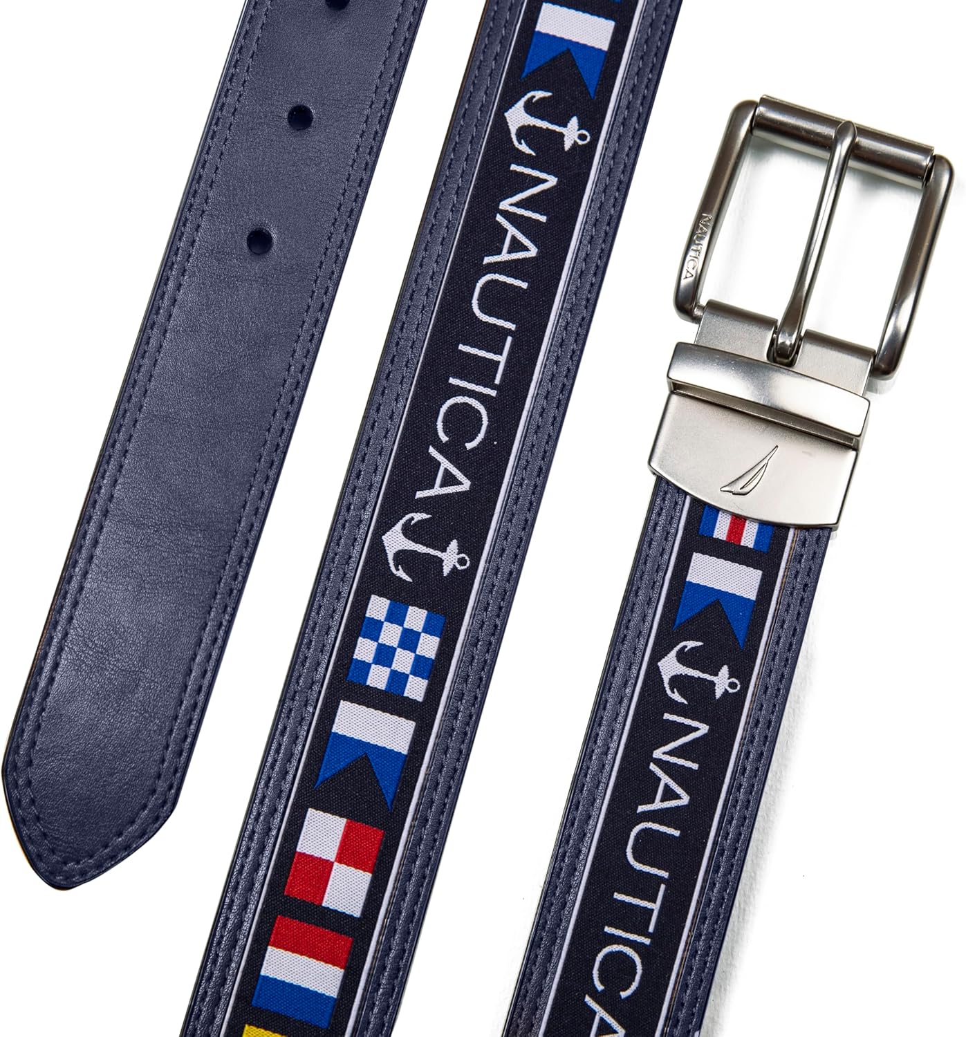 Nautica Men's Reversible Leather Belt | 2-in-1 | Classic | Everyday | Business | Work | Dress | Casual | Metal Buckle