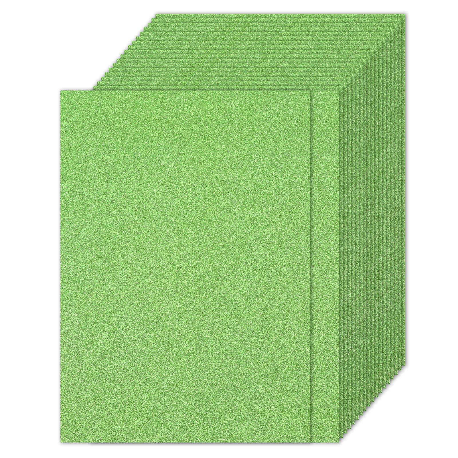 PATIKIL 60 Sheets Light Green Glitter Cardstock Paper