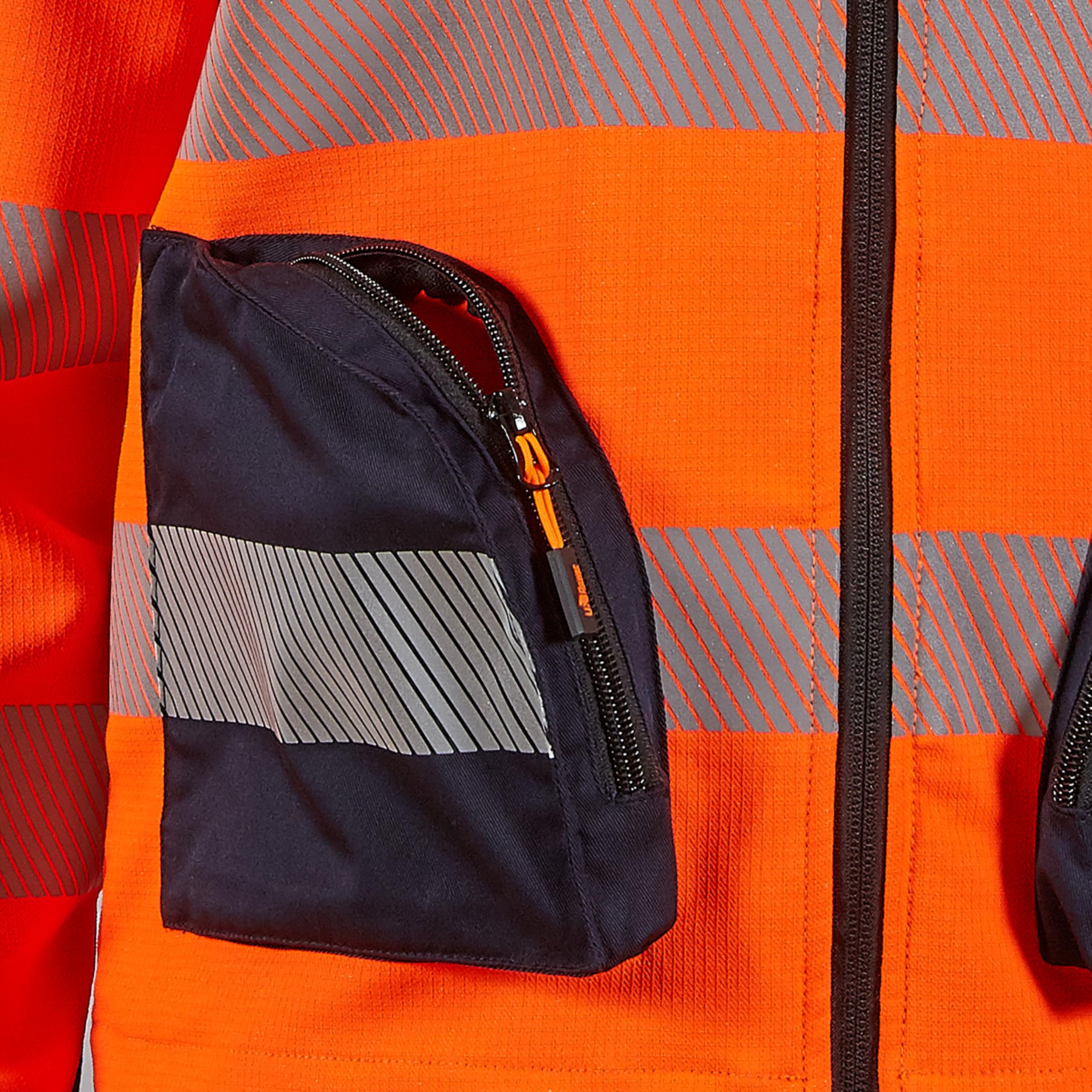 U-POWER | Giacca da Lavoro BEA, Maniche Stretch, Trasformabile in Gilet, Tasche Multifunzionali, Bande Catarifrangenti per Alta Visibilità, 52% Poliestere 44% Cotone 4% Spandex