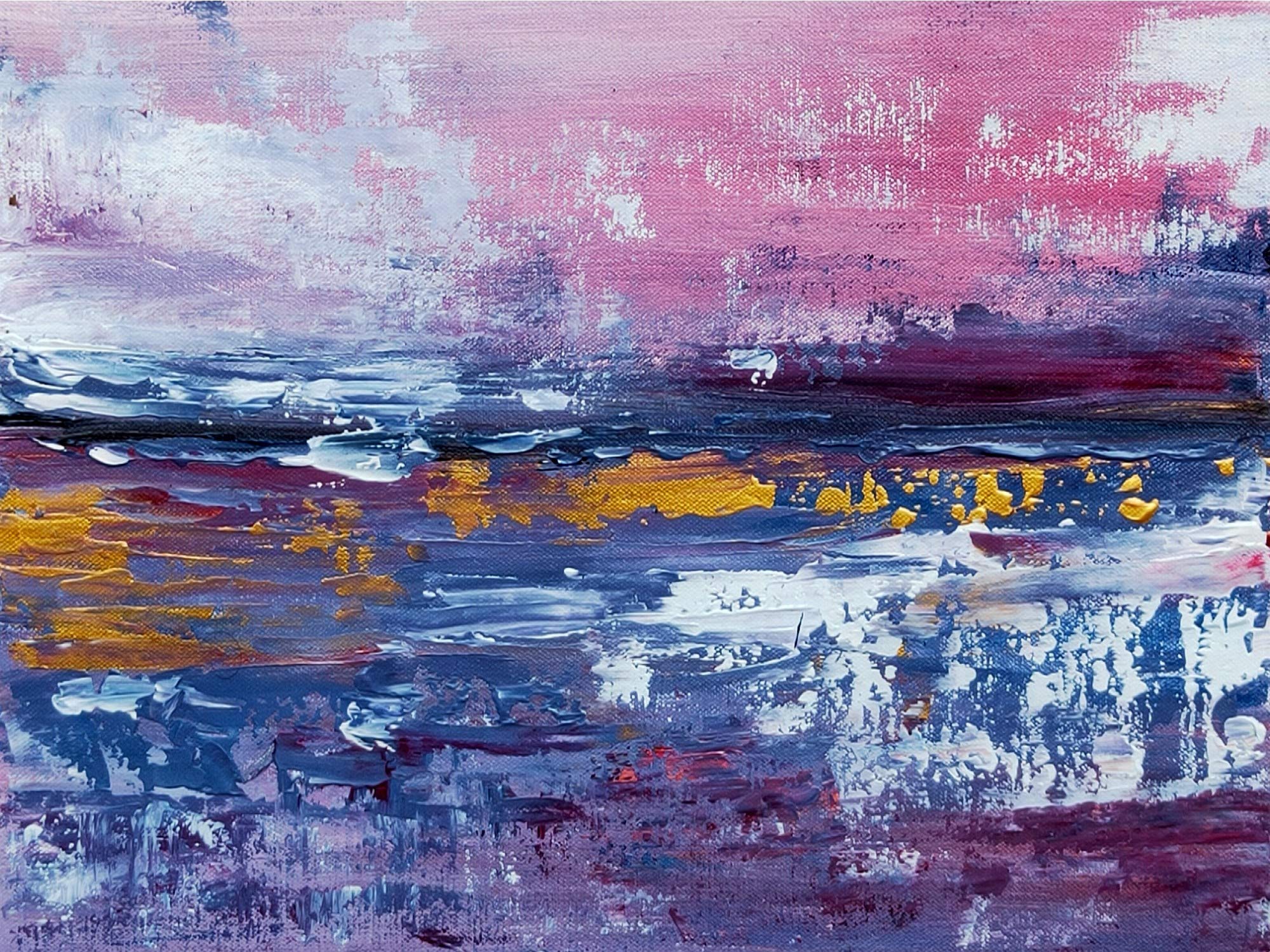 Fuchsia Blue | NAS Large Wall Abstract Art | Original 100% Handmade Abstract Painting for Living room, Bedroom, Hotels and Home Decor (40x60 Inches)