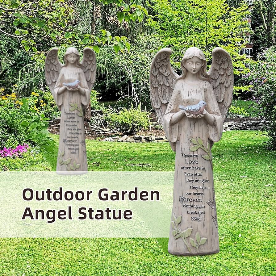 Amazon.com: Angel Figurine Garden Angel Statues with Bird