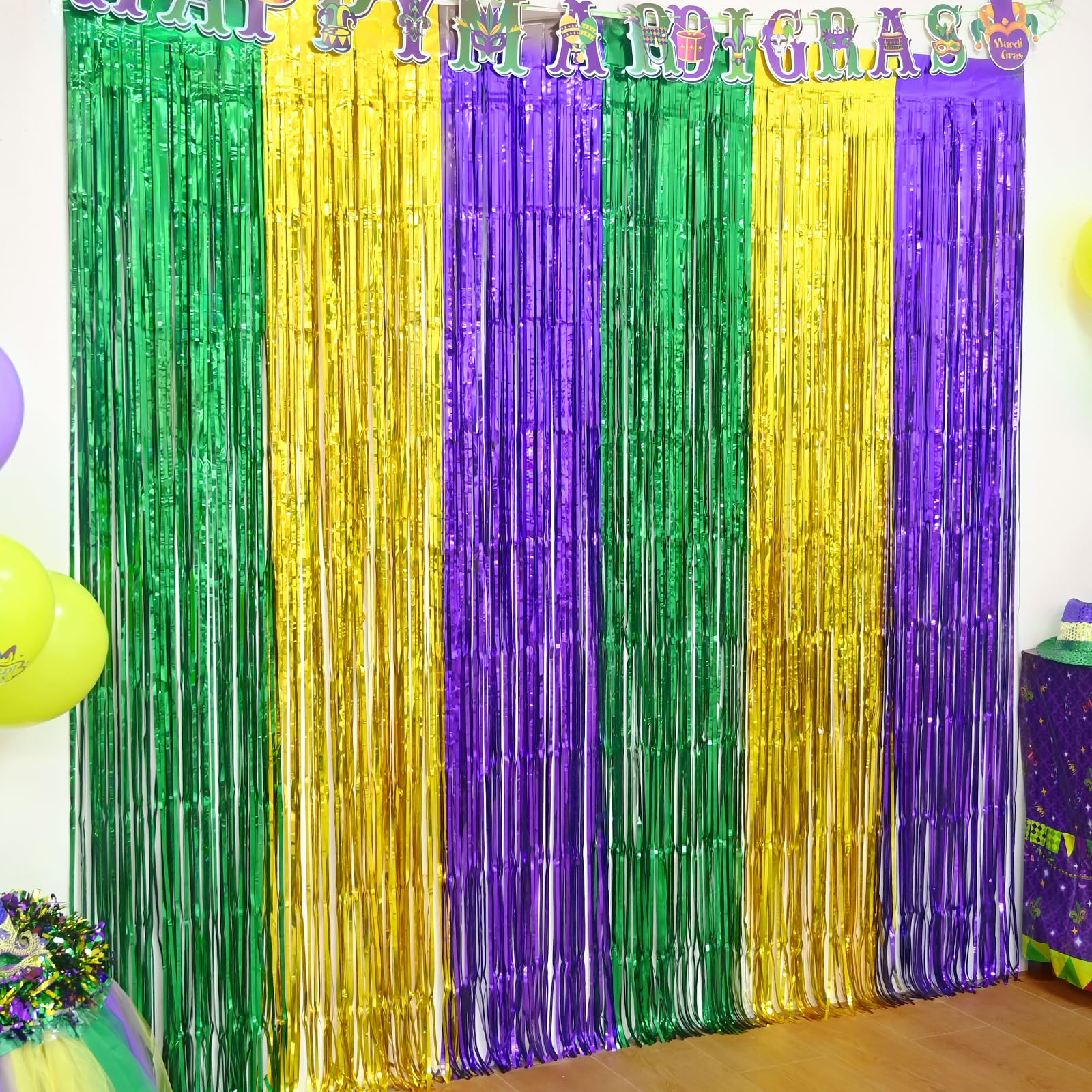 Mega-L Lot de 4 rideaux à franges en aluminium pour décoration de fête de carnaval 8 x 18 cm