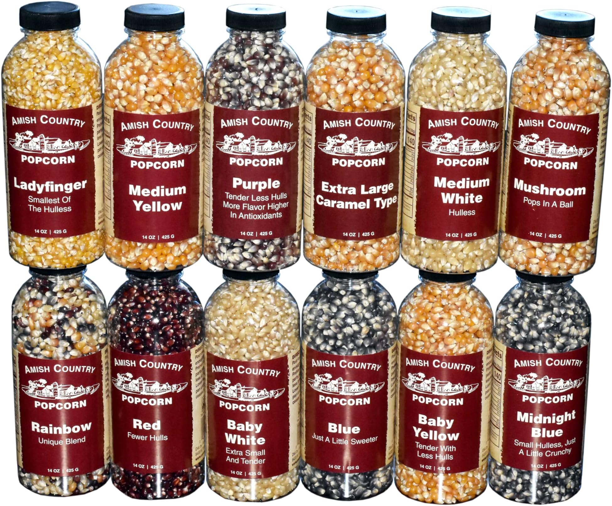 12-14 oz Bottles | Popcorn Kernel Variety Bundle | Old Fashioned, Non-GMO and Gluten Free (12-14 oz Bottles)