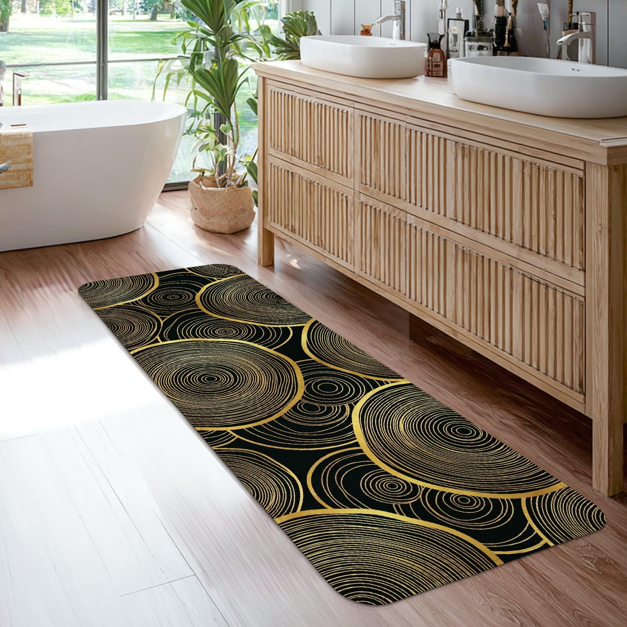 Tapis de couloir moderne rectangulaire à lignes tourbillonnantes sans noir 6,1