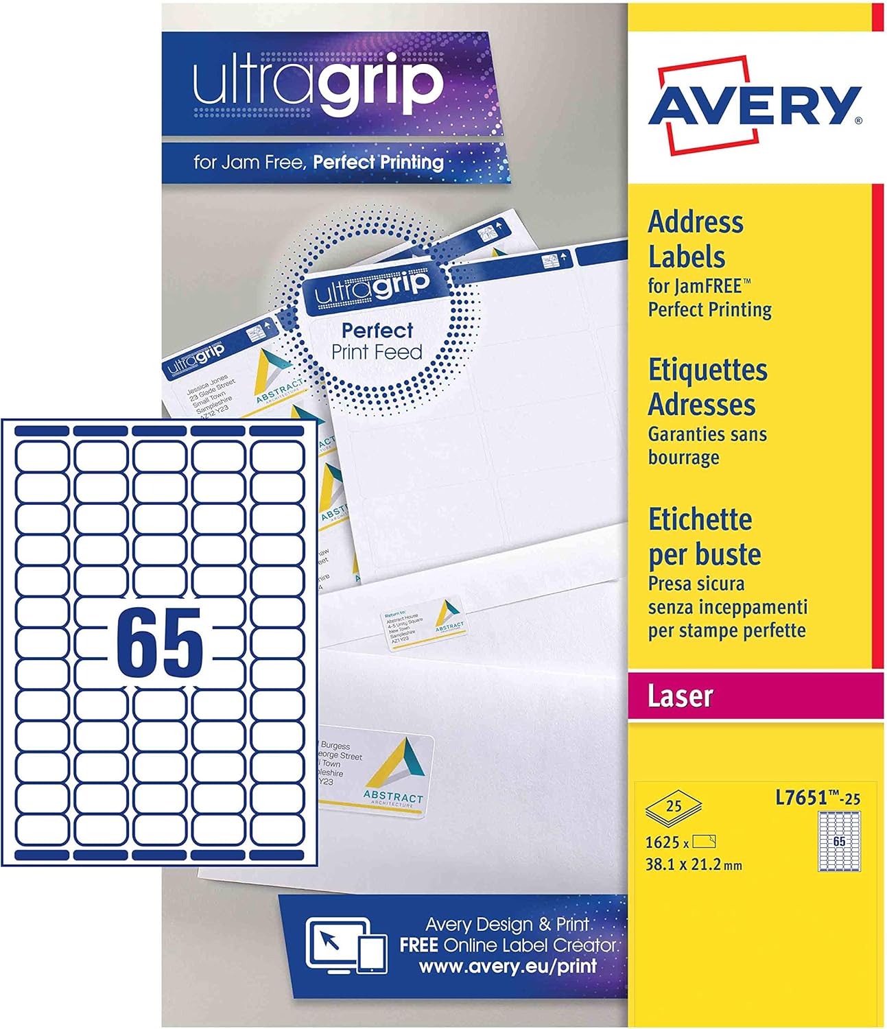 Avery Zweckform J8651-25 Mini Etiquetas, 38 X 1 X 21.2 Mm, 25