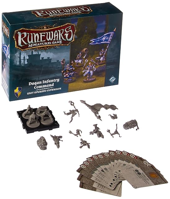 Fantasy Flight Games Unit Upgrade FFGRWM05 Runewars Miniatures Game Daqan Infantry Command Expansion Pack