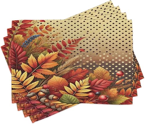 Miniatura 369 de Ambesonne Juego de 4 manteles individuales amarillos y azules, diseño de flores de primavera, flores vibrantes, manteles individuales de tela Azul