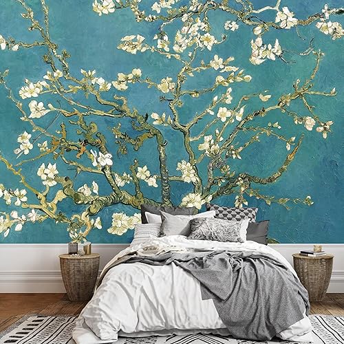 wall26 - Flor de almendra verde azulado por Vincent Van Gogh - Mural de pared, adhesivo extraíble - 100x144 pulgadas