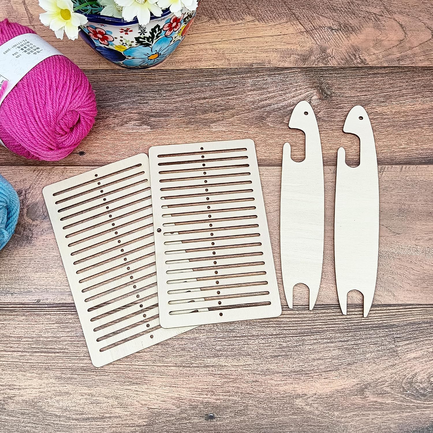 alinacutle New Shape Weaving Loom Kit Sewing Needles for Beginner Knitting Sewing for Hanging Decor Woven Tapestry Knitted Crafts Making (Octagon Shape Weaving Loom)