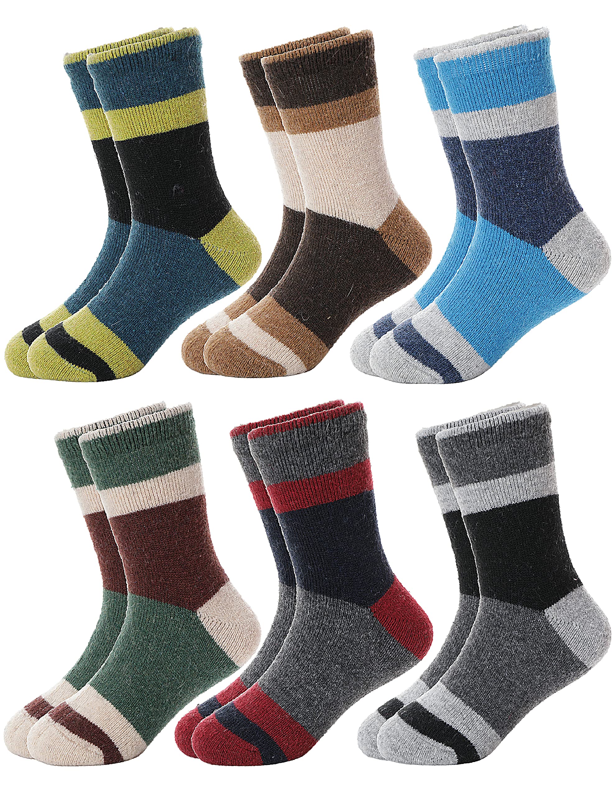 6 Pairs Kids Thermal Winter Socks Boys Girls Toddlers Heated Warm Insulated Thick Snow Boot Socks