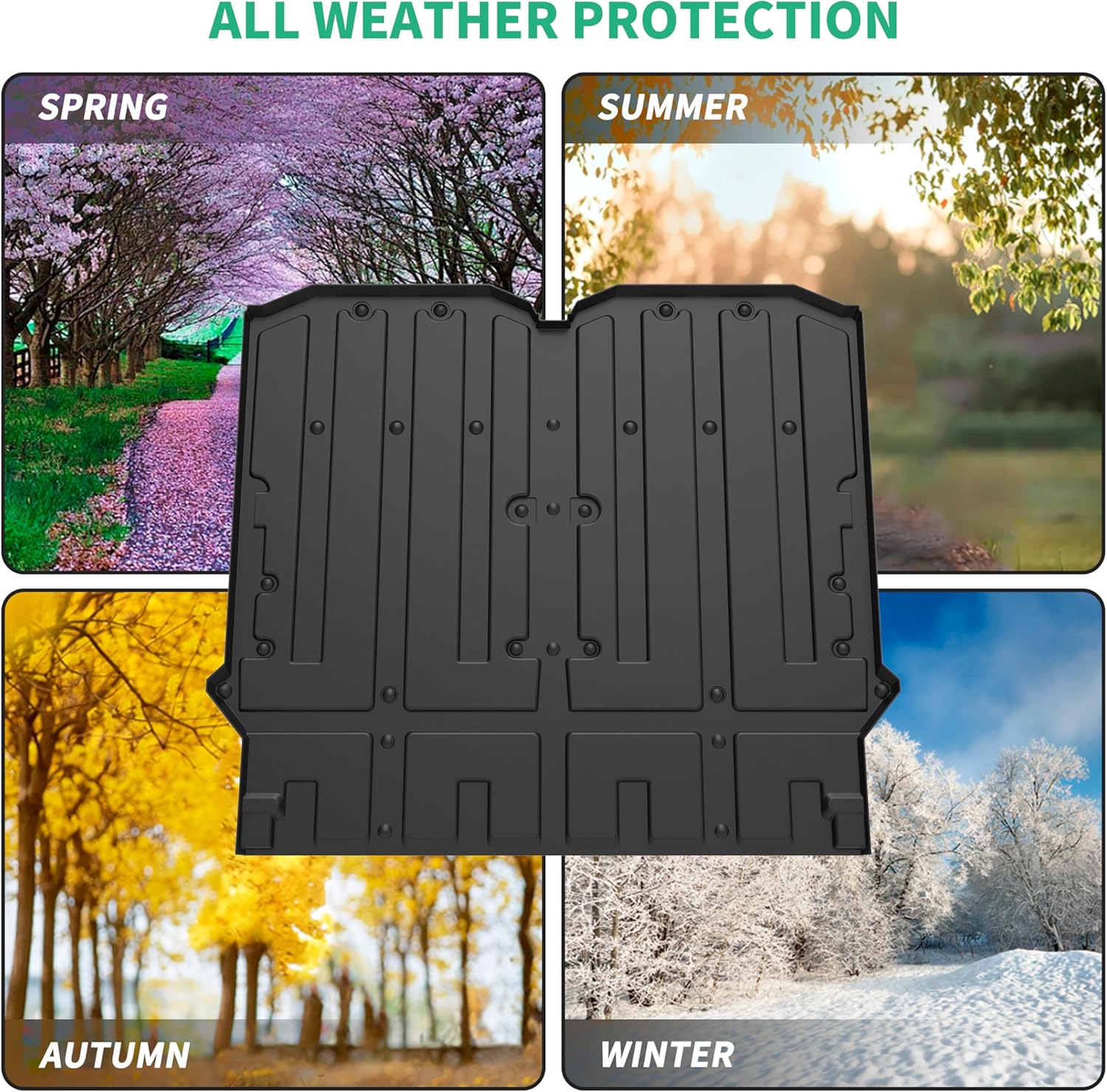 KEWISAUTO TPE Bed Mat Liners for 2014-2025 Honda Pioneer 700-4, Rubber Rear Cargo Bed Mat All Weather Protection Slush Liner for Honda Pioneer 700 4P 2014-2025 Accessories, Replace #0SP42-HL3-201