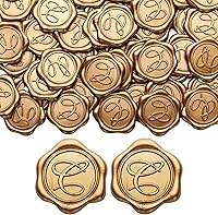 Vista 16 de Yoption Calcomanías de sello de cera con inicial M, paquete de 100 calcomanías autoadhesivas doradas para sellos de letras sobre para bodas