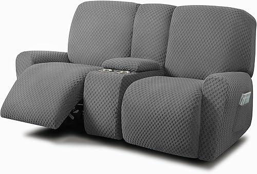 Miniatura 41 de ULTICOR Sofá reclinable extra ancho de 75 a 100 pulgadas, funda de sofá reclinable de 2 plazas, funda de sofá reclinable extra ancha, tela jacquard