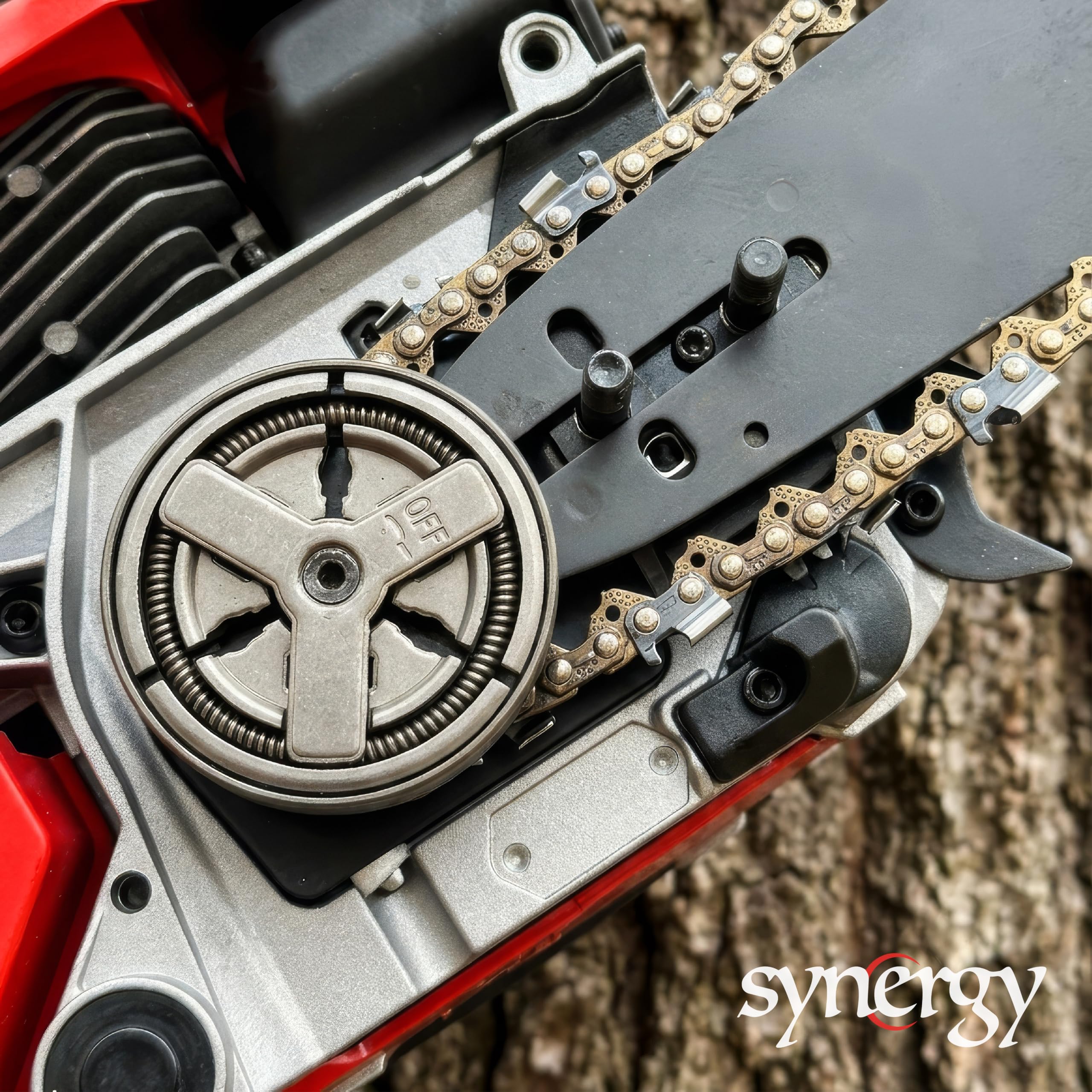 Synergy Motosierra Gasolina Profesional 65cc 3,9CV – Espada 50 cm – Motor 2 Tiempos Potente – Arranque Fácil – Antivibración – Lubricación Automática para Corte de Leña y Tala