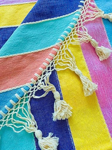 Vista 8 de Colcha artesanal MexicanaHandmade Mexican Blanket 100% cotton