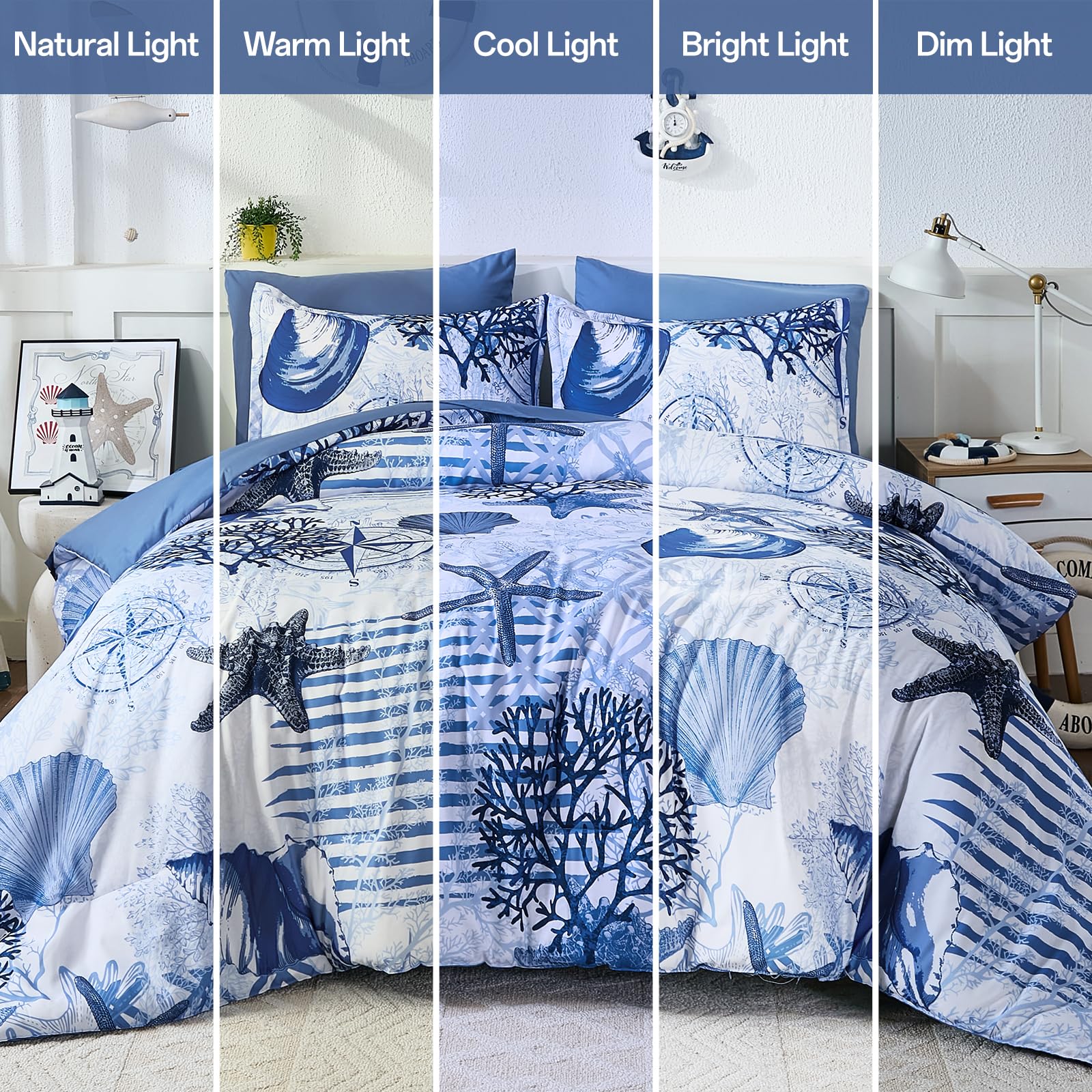 Xruibed Coastal Comforter Set - King Size -7 Xruibed Coastal Comforter Set - King Size -7