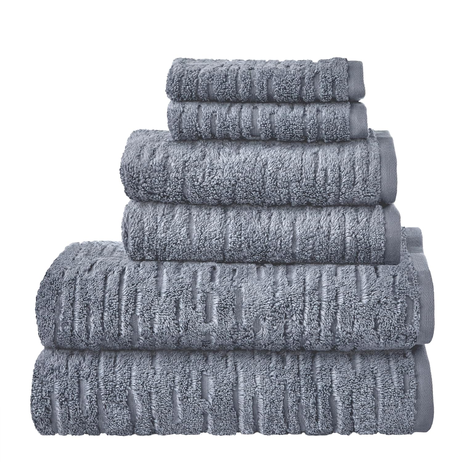 SKL Home CloudSoft Cotton Luxury 6-Piece Towel Set Smoke Blue