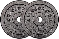 Vista 1 de Standard 1 inch Cast Iron Weight plates - Superior Hammertone Finish, Wider Range 1.25-50 lbs Weights. Ideal for Dumbbell Handles, 1in Barbells