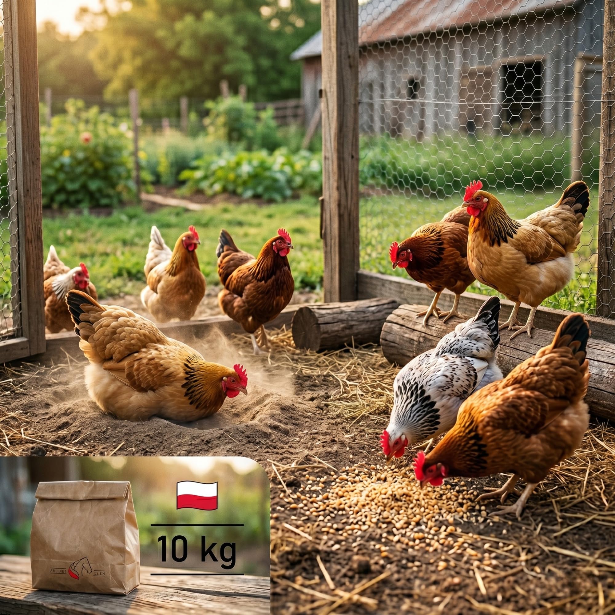 Polnische Luzernrippe Sipa 10 kg - Hochproteinhaltiges Ergänzungsfutter für Legehaus- und Geflügelhäufer, 17% Pflanzenprotein, 100% Natürlich, Unterstützt Legen und Eierqualität, getrocknet und