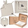 TIMMY Baby Gift for Birth Girl & Boy 100% Organic Cotton Muslin Comfort Blanket, Bib Baby Shower Beautiful Gift Set for Newborns Beige