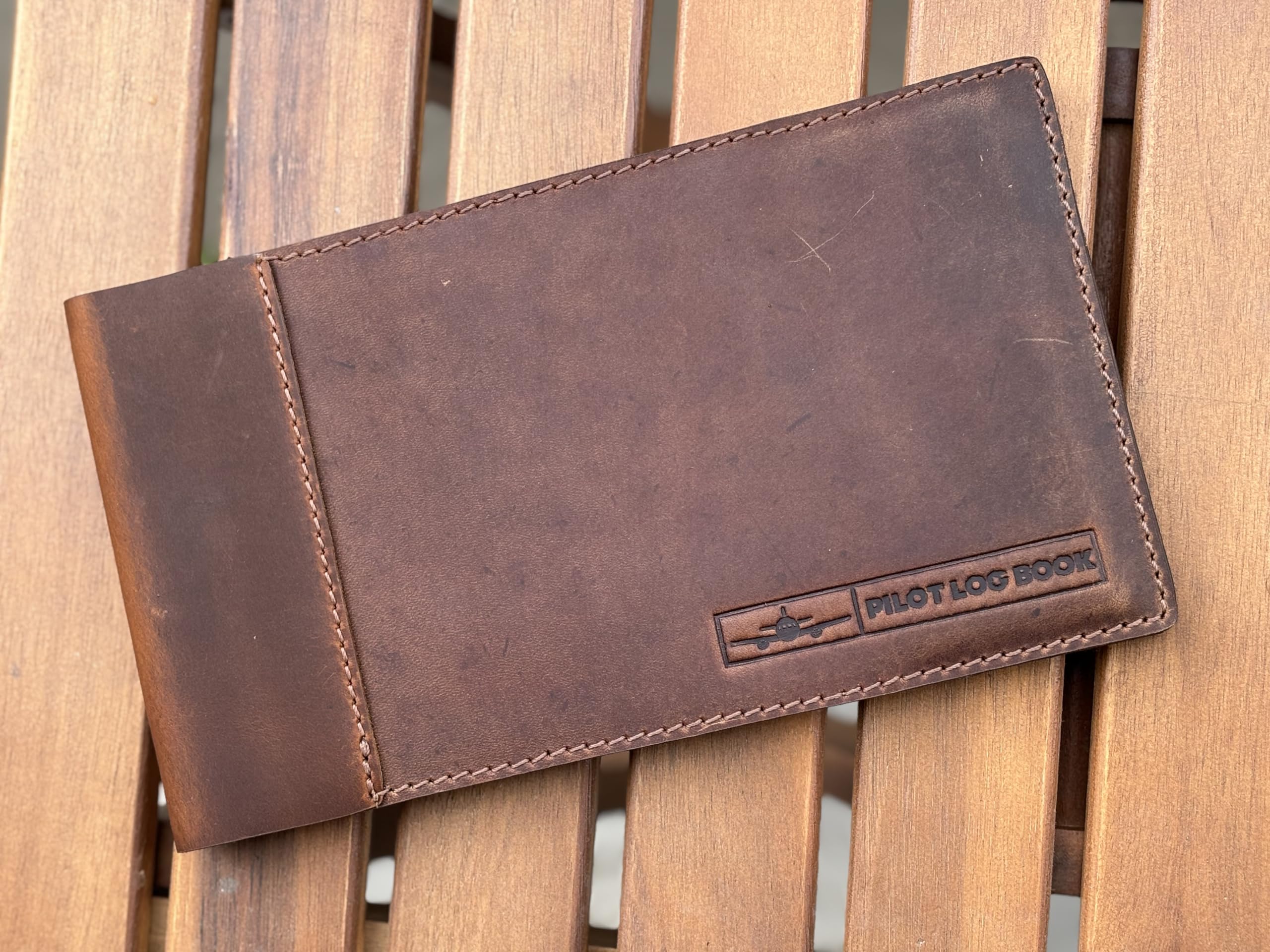 Pilot TL-SP-30 - Registro in pelle, ricaricabile, per piloti, in pelle goffrata, regalo ideale per aviatori