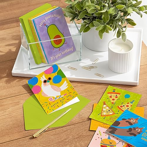 Miniatura 2 de Hallmark Divertidas tarjetas de cumpleaños surtidas (24 tarjetas en blanco con sobres) juegos de palabras de comida, perros, pájaros, nutrias
