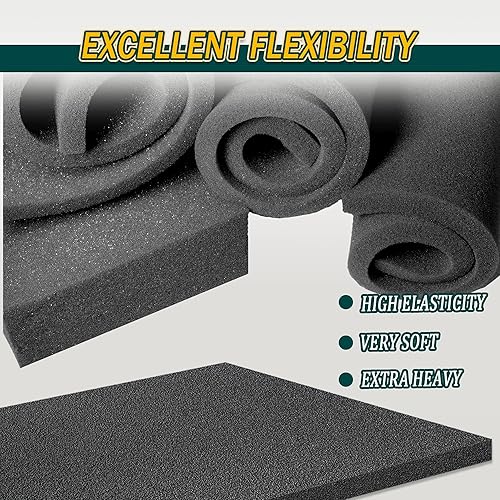 Miniatura 4 de Almohadillas de espuma de polietileno para embalar hojas de espuma, insertos de amortiguación de alta densidad cortables negros para embalar