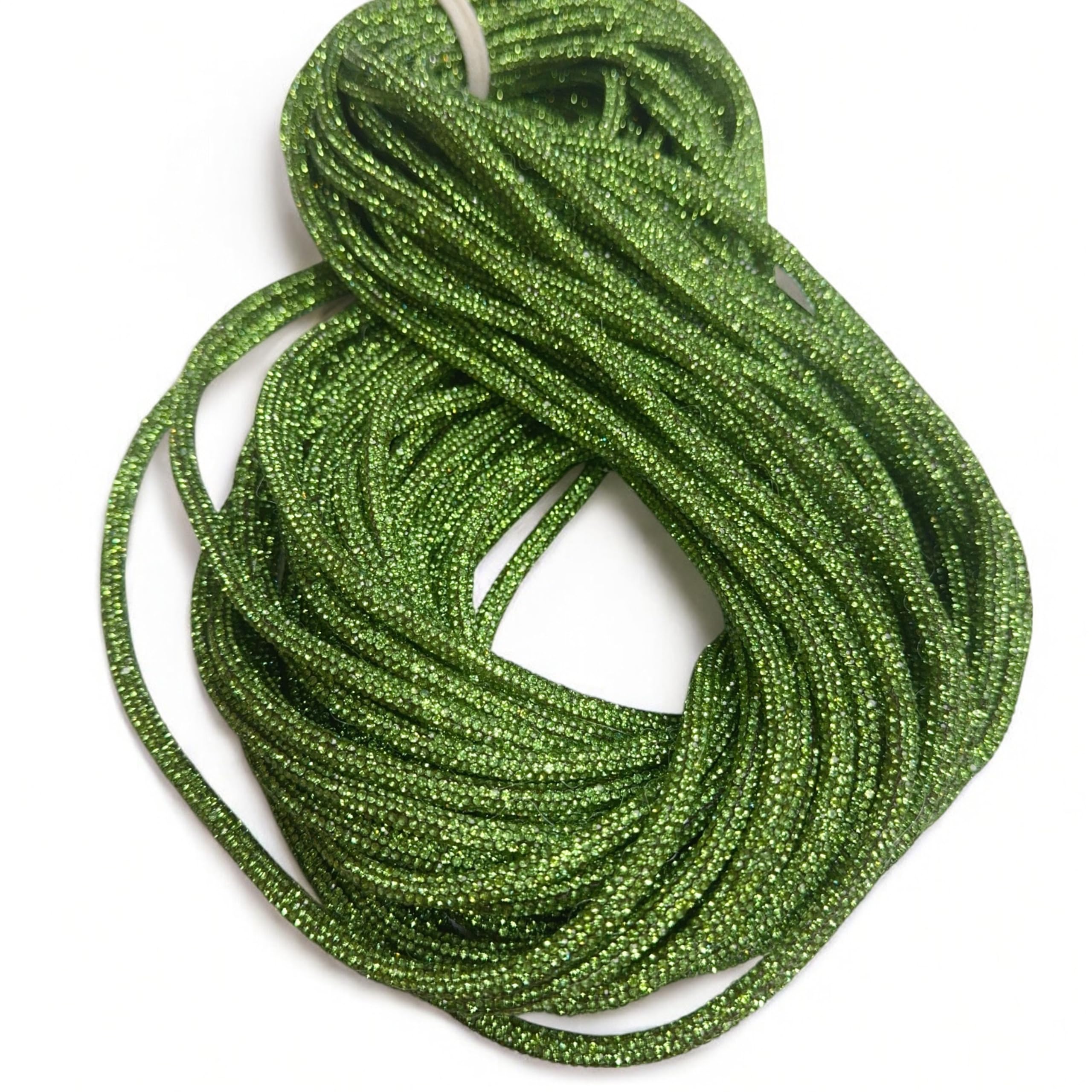 Cordón de estrás verde para personalización de bolsos hechos a mano y accesorios de moda DIY