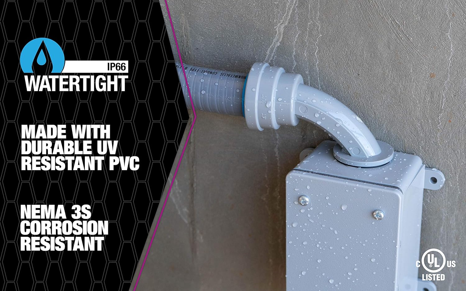 Southwire LTNM-CP-050WT Liquid Tight Non-Metallic Push Install Bulk Pack Qty 30 with Removal Tool 1/2" LT Coupling, Gray, Piece