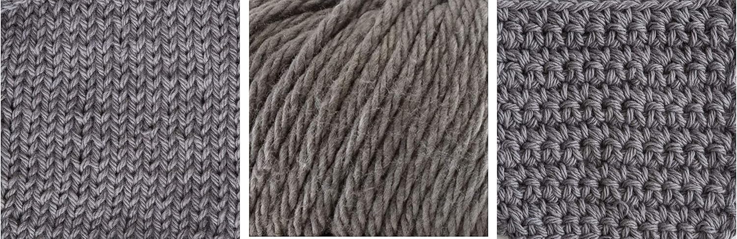 Spinrite Lily Sugar'n Cream Yarn 100% Cotton Solids and Ombres (6-Pack) Medium #4 Worsted Plus 4 Lily Patterns (Overcast 01042)