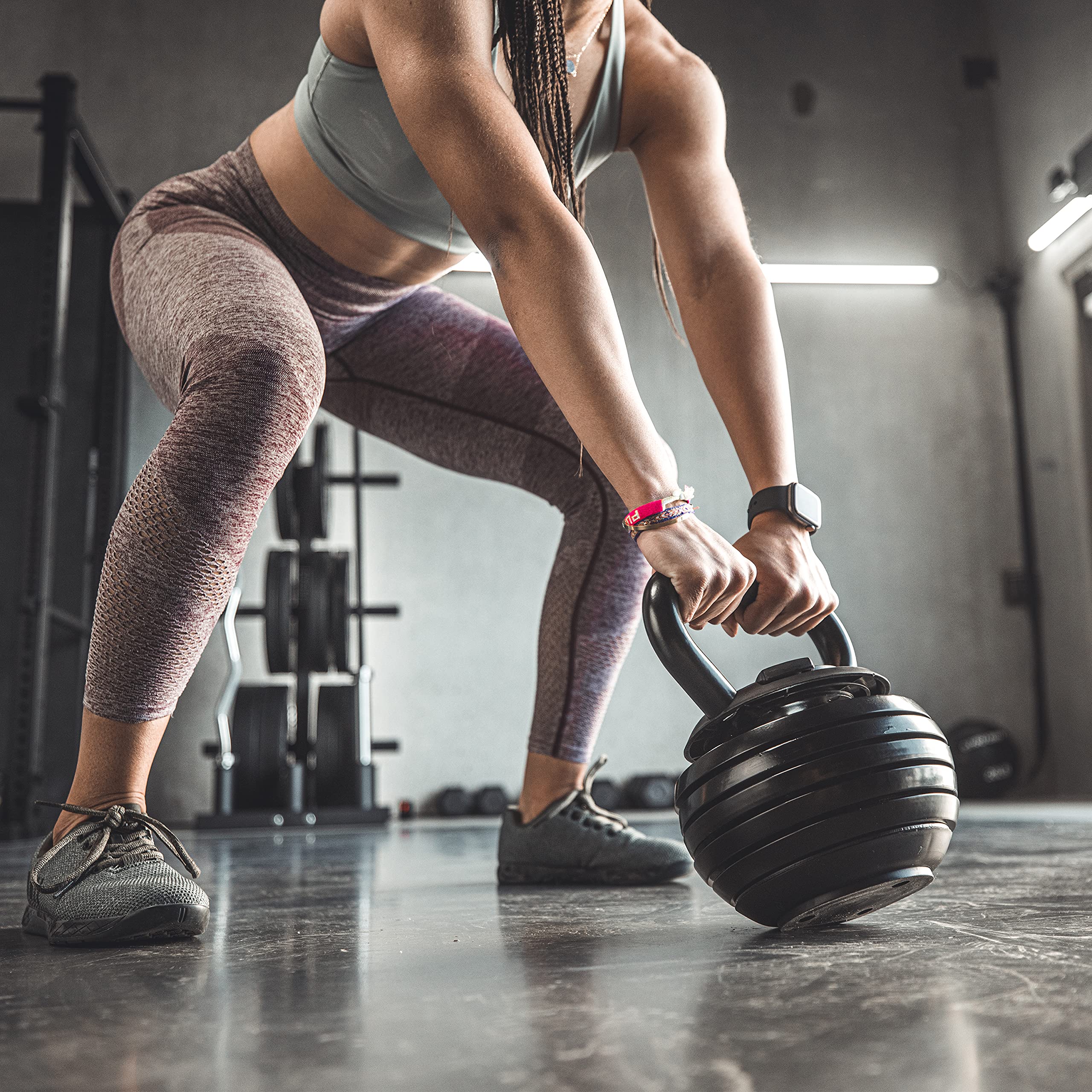 Tru Grit Fitness – Kettlebell regolabile – 9,1 kg – Attrezzatura per l'allenamento della forza a casa o in ufficio